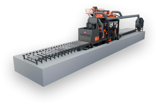 Дробемётная установка проходного типа